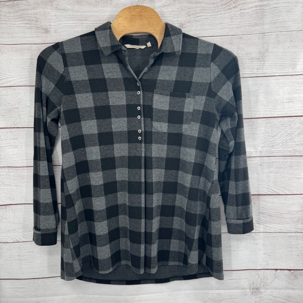 Soft Surroundings Mad over Plaid flannel‎ Longline Dress / Tunic Women's Large
